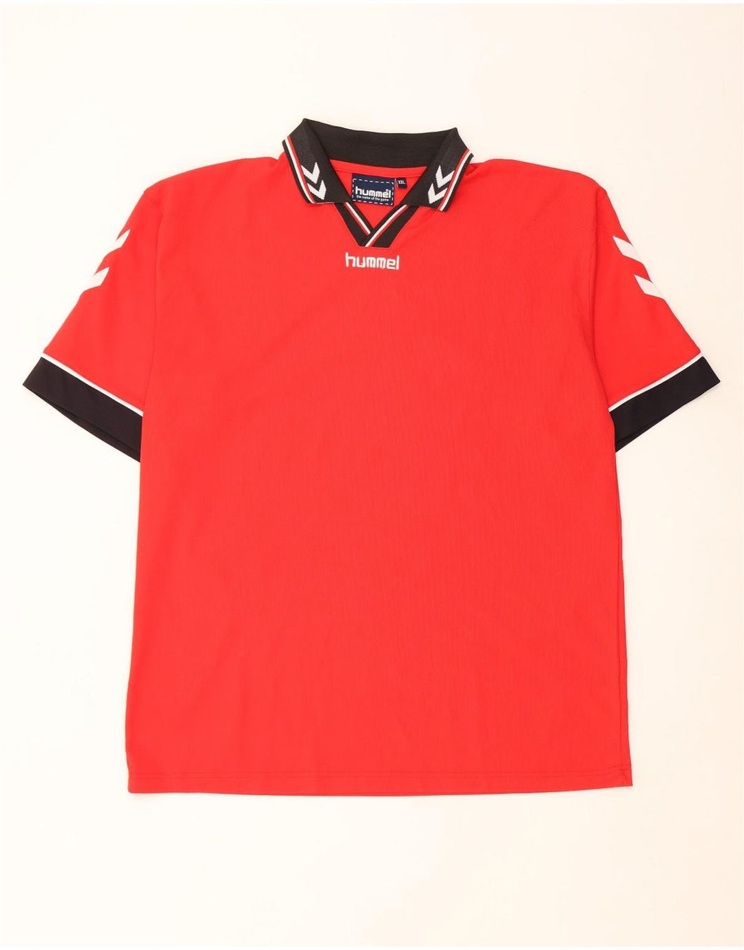 Tricou polo cu grafică pentru bărbați Hummel 2XL, poliester color bloc roșu