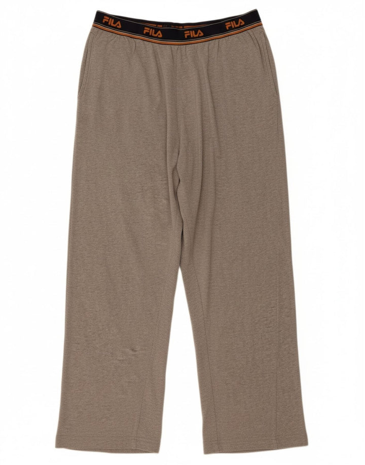 FILA Mens Graphic Tracksuit Trousers Large  Grey Colourblock Cotton