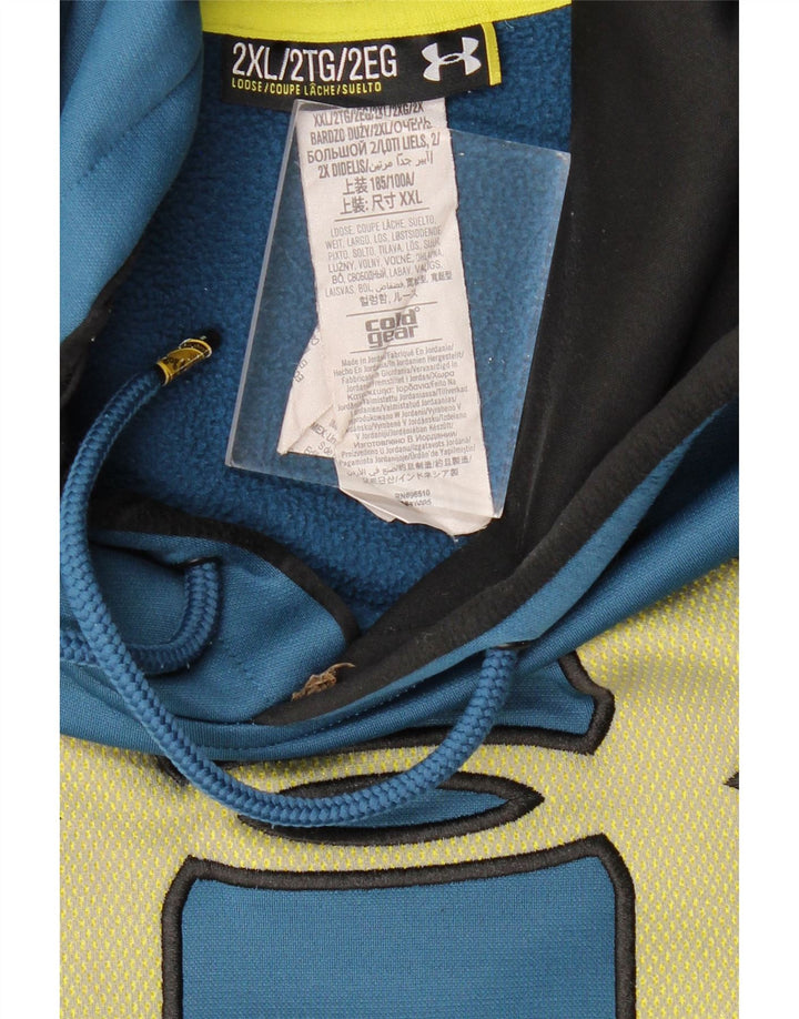 Pulover pentru bărbați UNDER ARMOUR Heat Gear Graphic Hoodie, 2XL, albastru