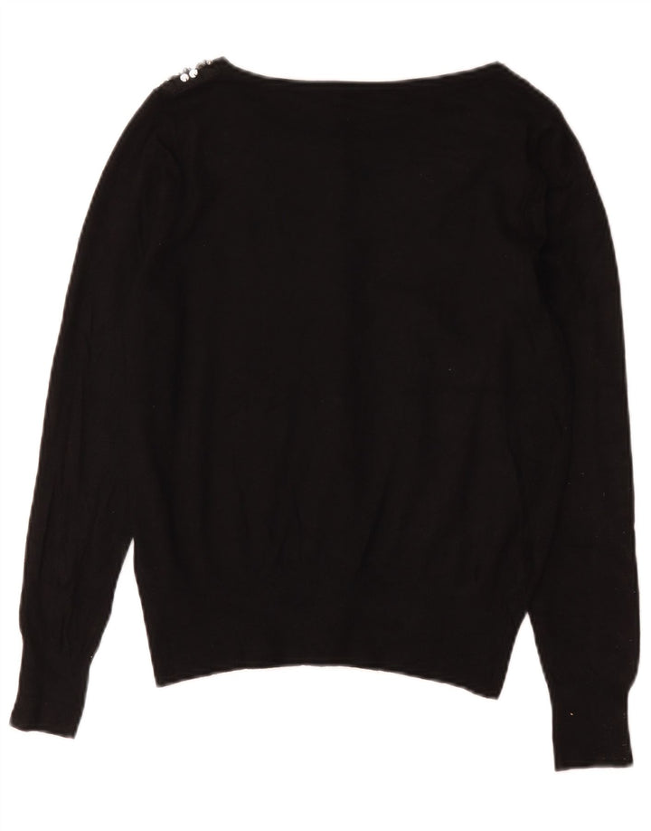 Pulover cardigan pentru femei Marks & Spencer UK 12 bumbac mediu negru