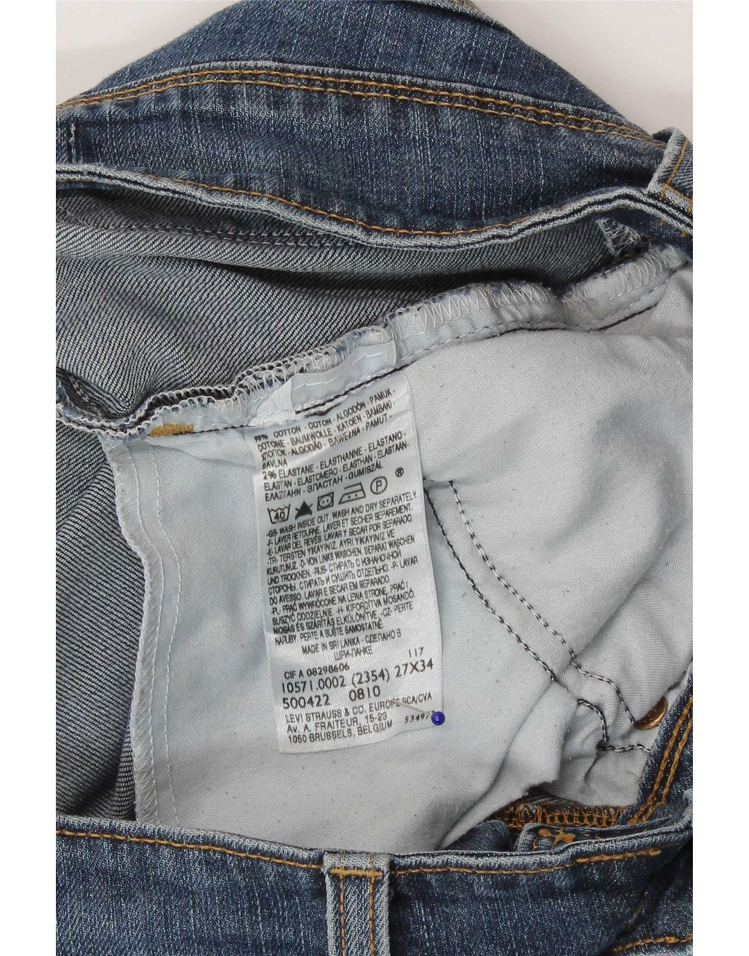 Blugi Levi's 571 Slim pentru femei W27 L34 Bumbac albastru