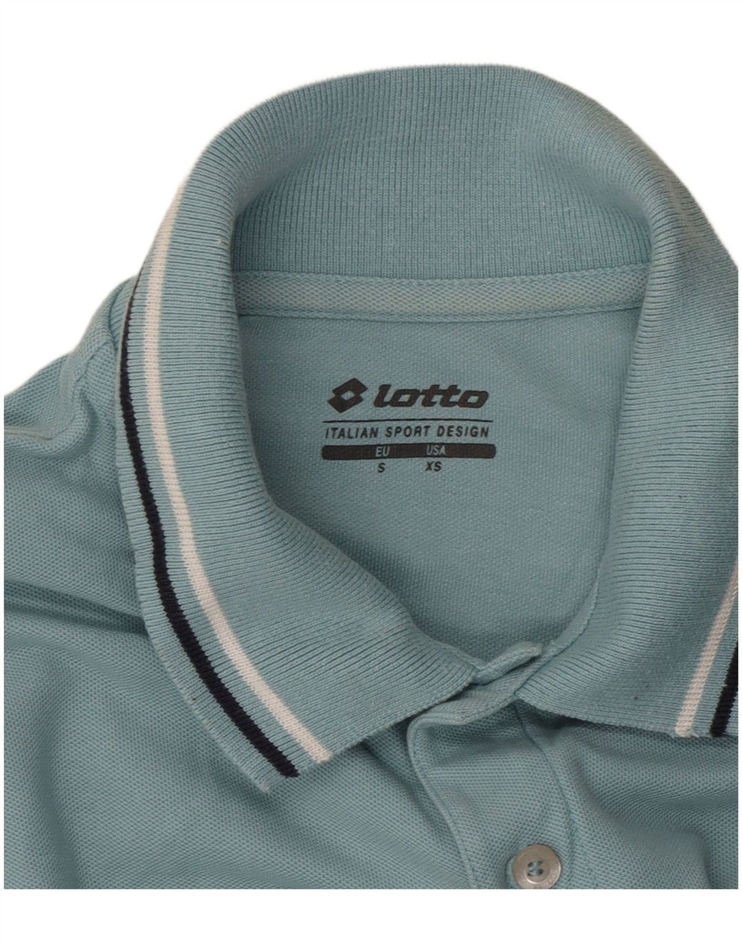 Tricou polo pentru bărbați Lotto XS cu dungi albastre