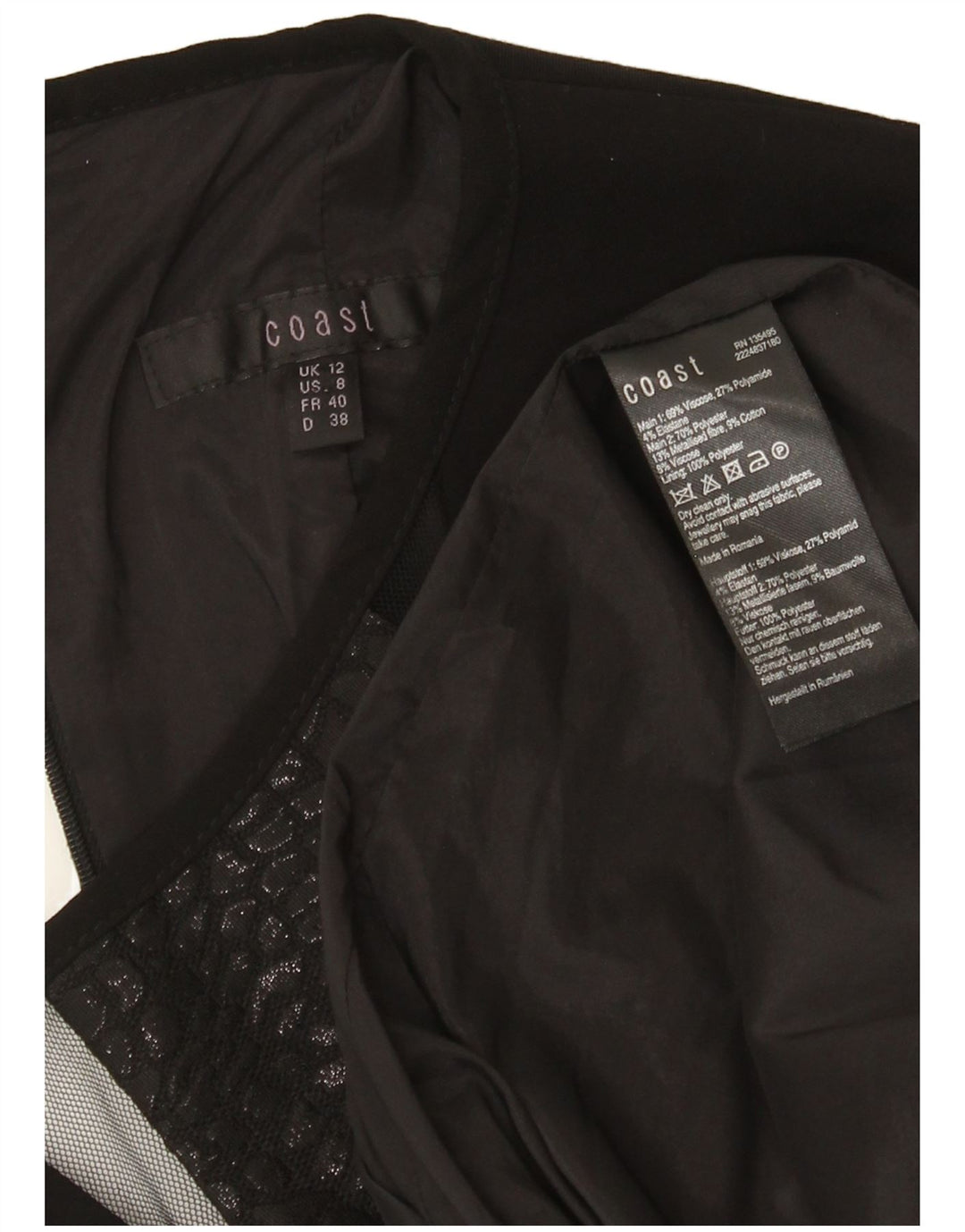 Rochie teacă pentru femei Coast UK 12 Medium Black Viscose