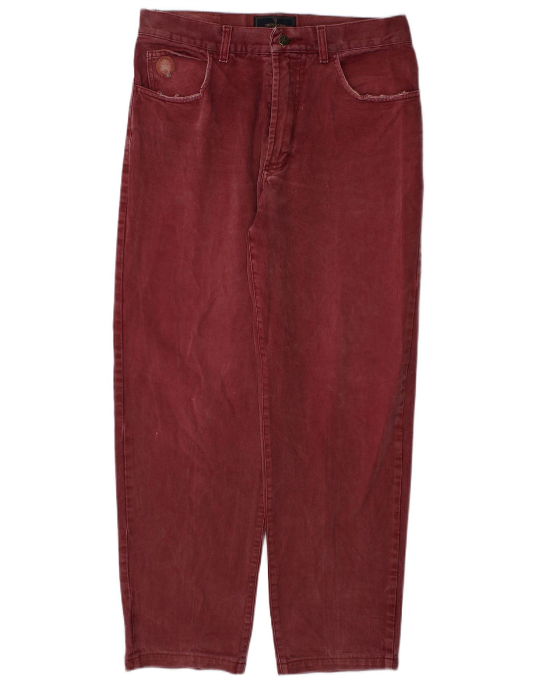 Blugi drepti pentru femei Trussardi W34 L30 Burgundy
