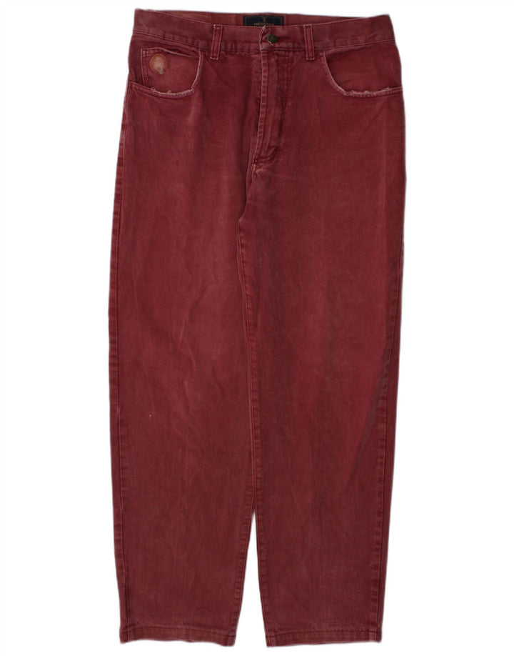 Blugi drepti pentru femei Trussardi W34 L30 Burgundy