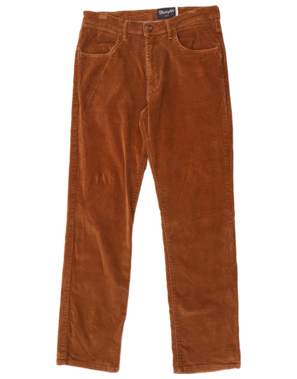 Pantaloni drepti din velur Wrangler pentru bărbați Arizona W32 L32 bumbac maro