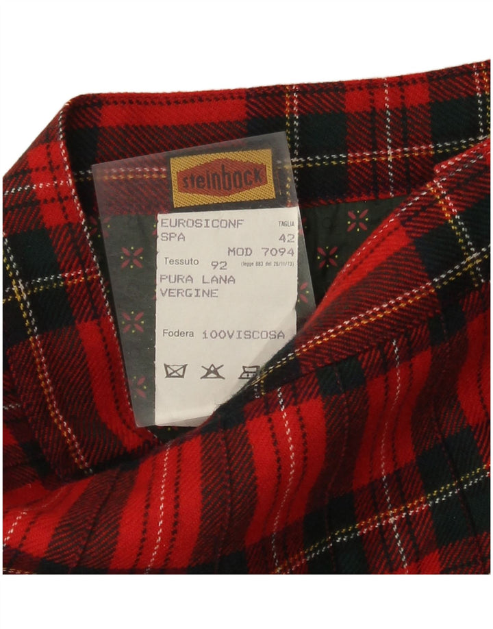 Fusta cu talie înaltă pentru femei Steinbock IT 42 Medium W26 Lână cu carouri roșii
