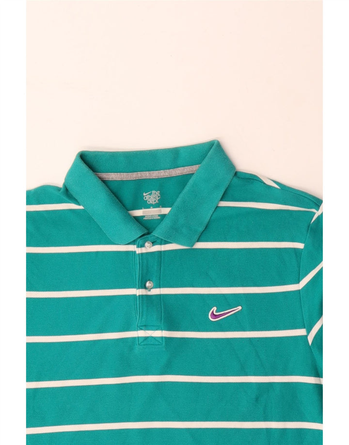 Tricou polo NIKE pentru bărbați, bumbac cu dungi albastre mari