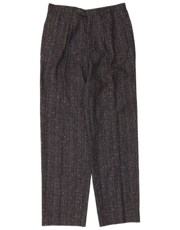 Pantaloni de costum vintage pentru bărbați IT 50 Large W32 L31 Lână cu pete gri