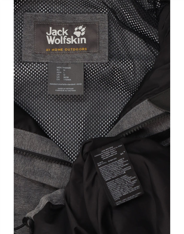 Jack Wolfskin Jachetă de ploaie cu glugă pentru bărbați UK 36/38 Medium Gri Poliamidă