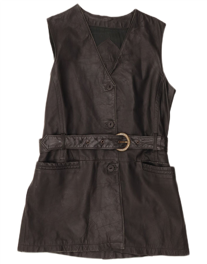 Gilet pentru femei Oltremoda din piele IT 42 Medium Black Leather