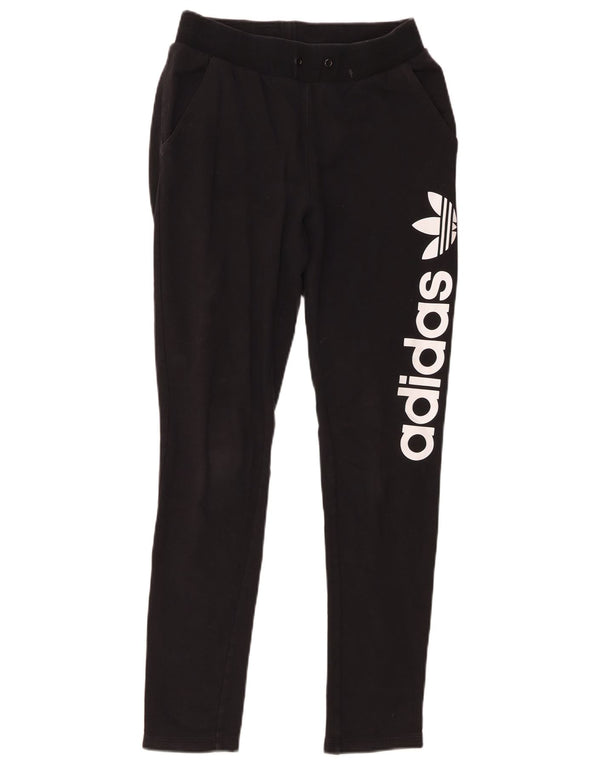 Pantaloni de trening cu grafic pentru femei Adidas UK 8, bumbac negru mic