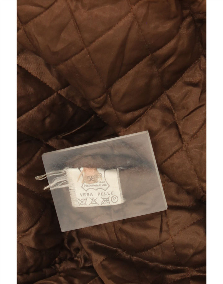 Jachetă din piele vintage pentru bărbați IT 58 4XL din piele maro