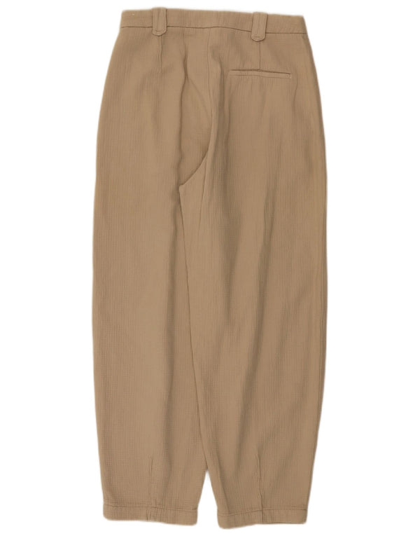 Pantaloni tăiați cu talie înaltă pentru femei Zara EU 36 XS W26 L26 Bej