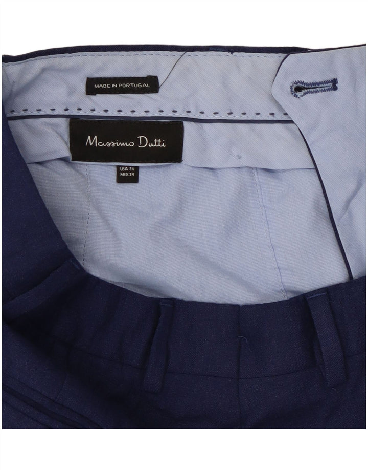 Pantaloni drepți Massimo Dutti pentru bărbați L34 L29 bleumarin