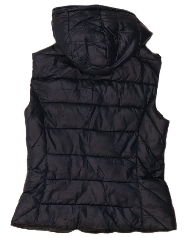 Gilet căptușit cu glugă Trafaluc pentru femei Zara UK 12 Medium Bleumarin Poliester