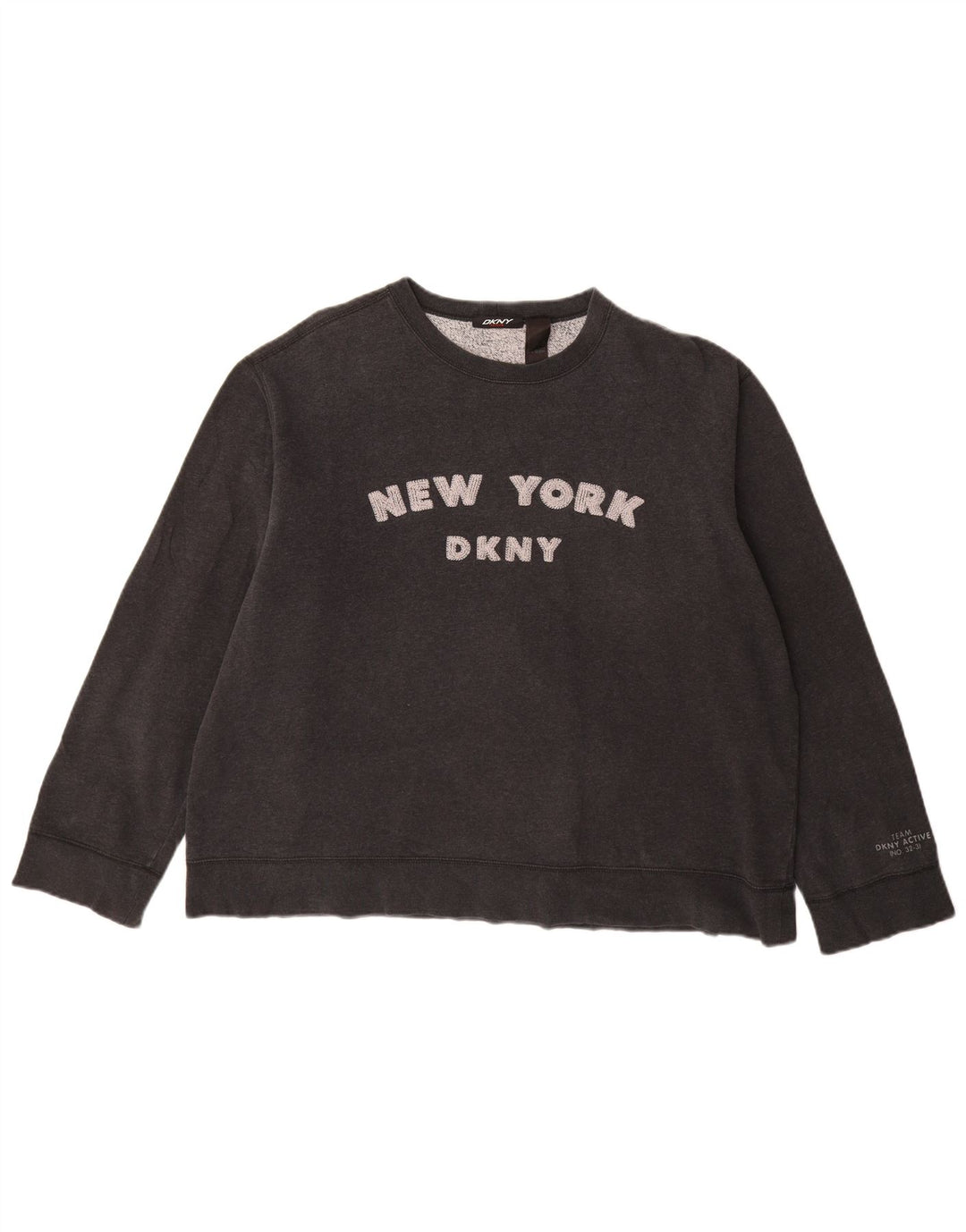 DKNY Pulover cu grafic pentru femei UK 18 XL Bumbac negru