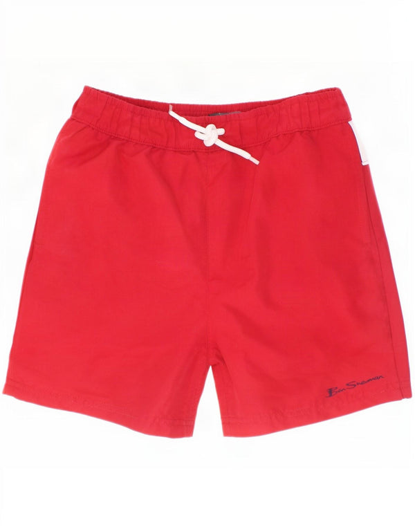 Pantaloni scurți de înot grafic pentru băieți Ben Sherman, 7-8 ani, roșu colorblock