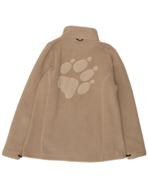 Jack Wolfskin Womens Graphic Liner Fleece Jacket UK 16 Large Beige