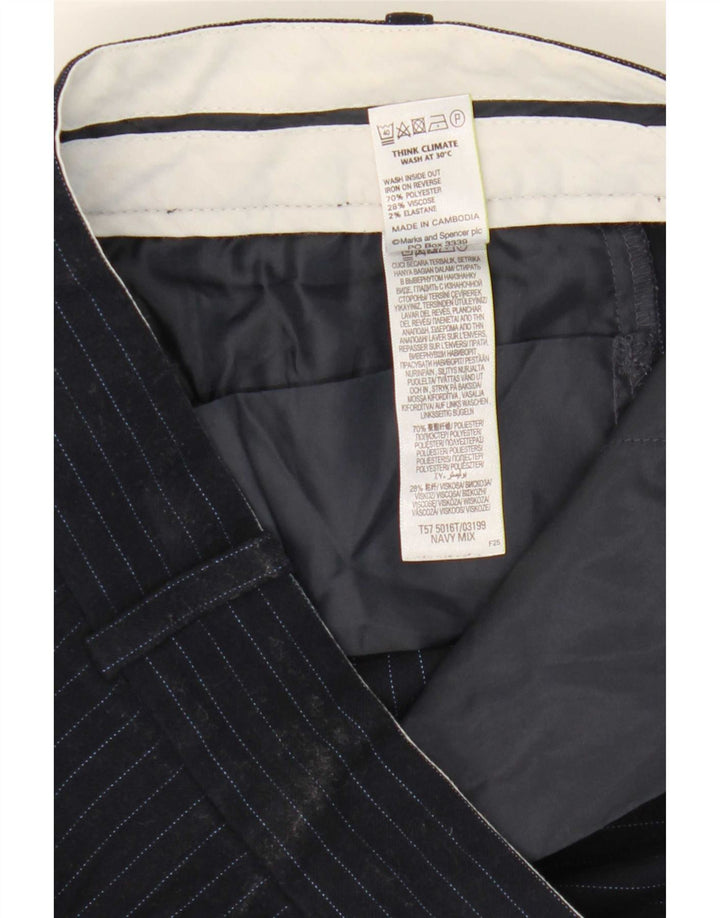 Pantaloni de costum pentru femei Marks & Spencer UK 12 Medium W32 L27 Bleumarin