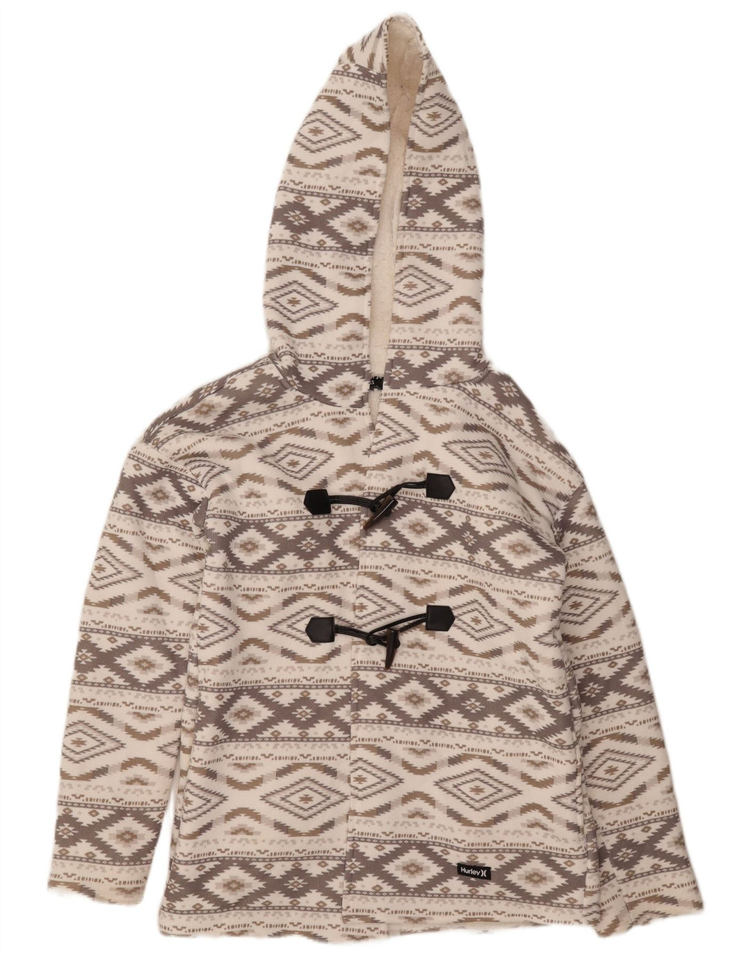 Jachetă duffle supradimensionată pentru femei Hurley UK 6 XS Gri Argyle/Diamond Aztec