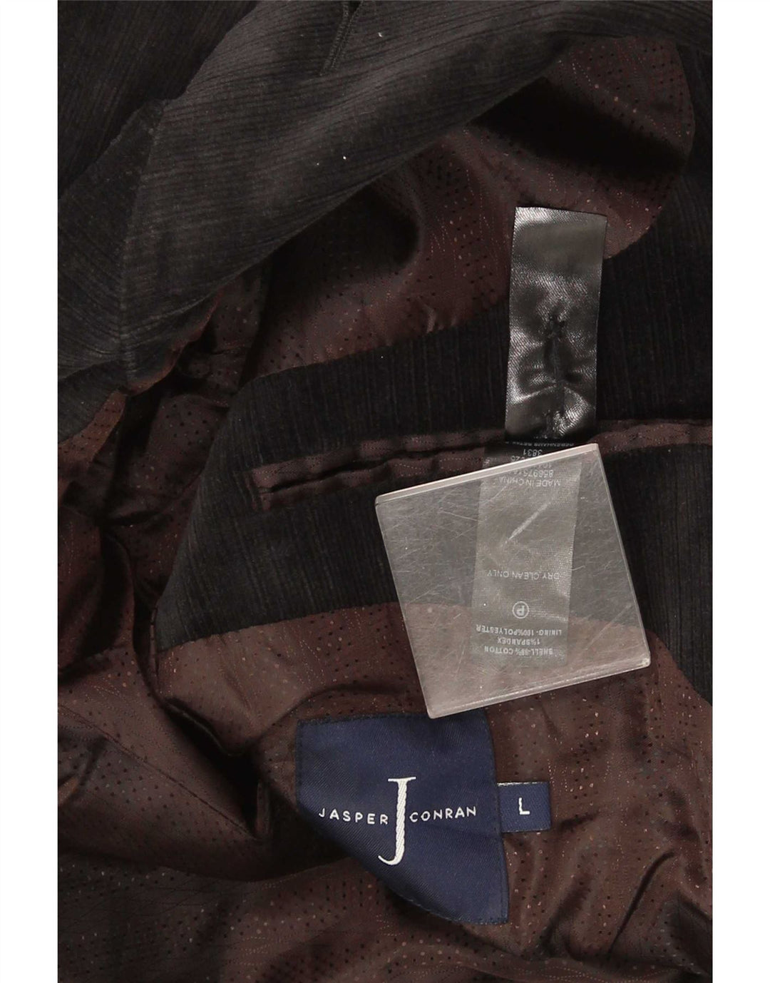 Jasper Conran Jachetă pentru bărbați din velur cu 2 nasturi, UK 40, mare, negru, bumbac