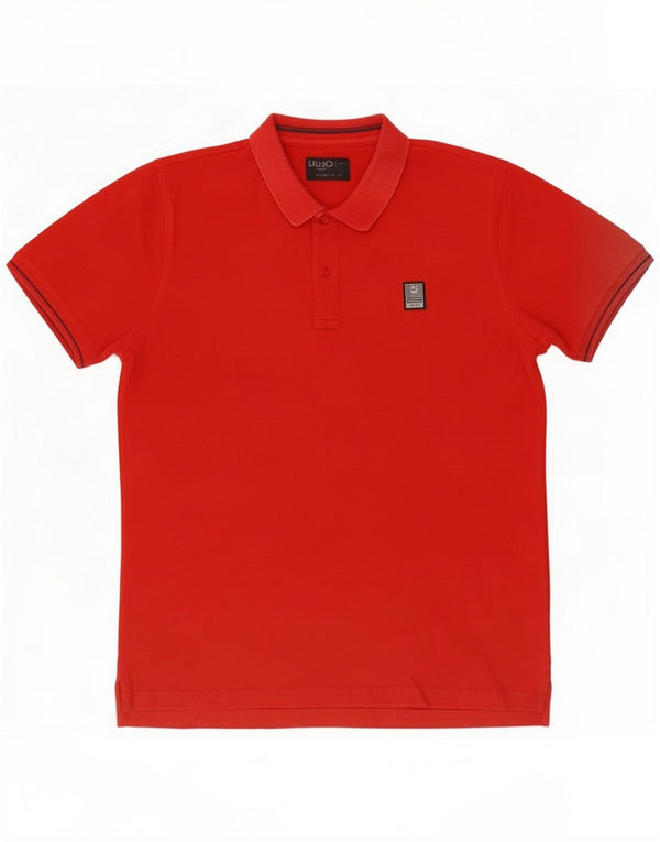 Liu Jo Mens Slim Fit Polo Shirt Large Red Cotton