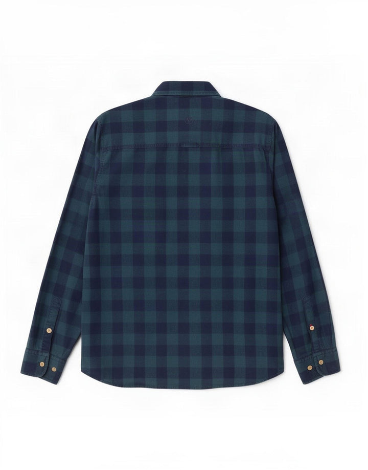 Cămașă pentru bărbați Fat Face Classic Fit, mare din bumbac vichy, albastru bleumarin