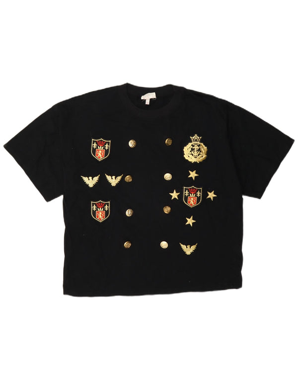 Tricou grafic Vintage pentru femei Top IT 44 Medium Black Bumbac