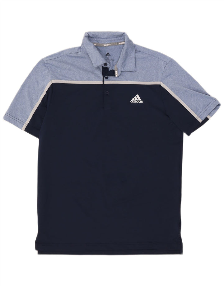 Tricou polo Adidas pentru bărbați, mic, albastru, poliester color bloc