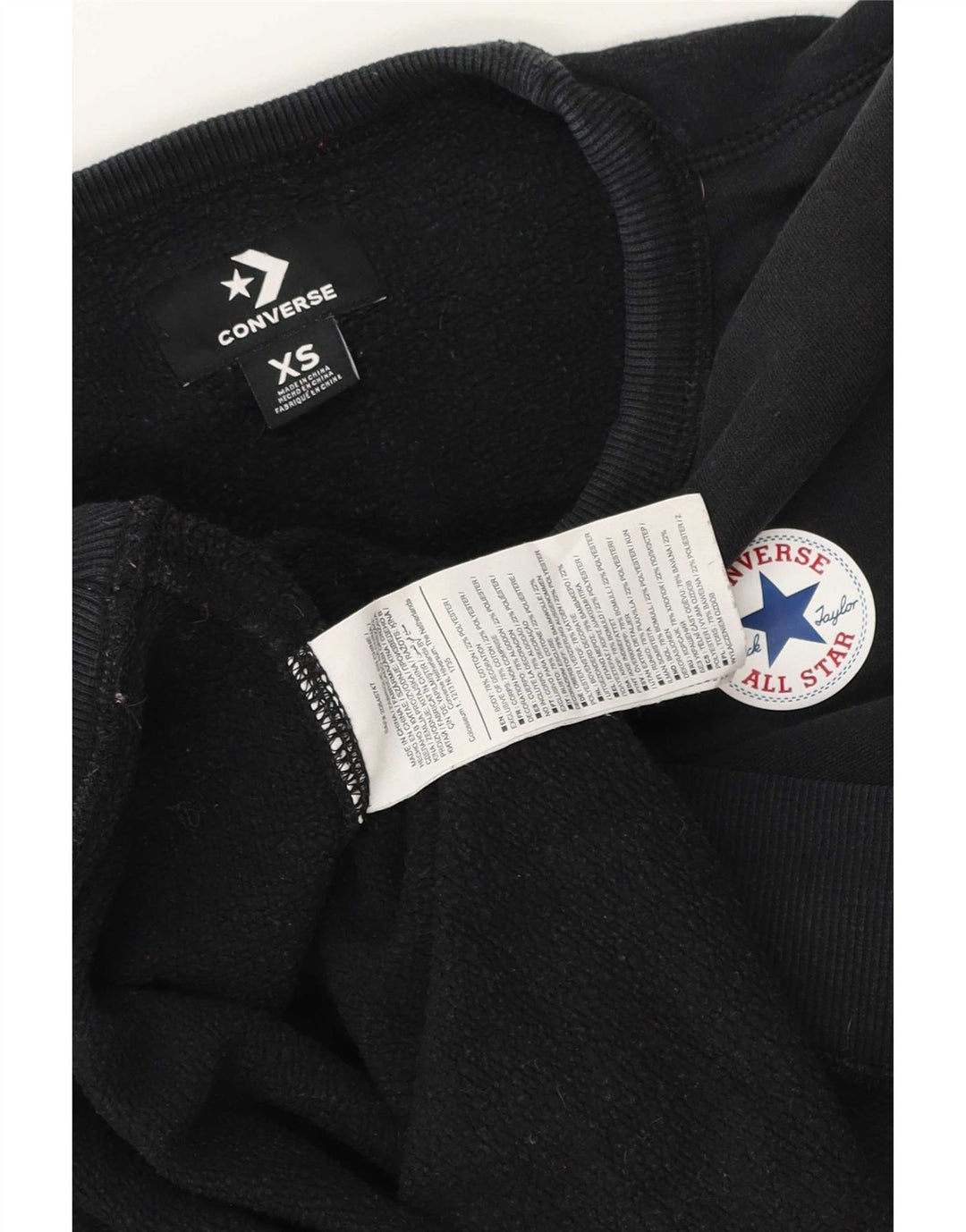 Pulover supradimensionat pentru femei Converse UK 6 XS bumbac negru
