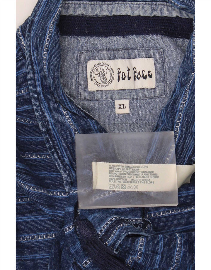 Tricou polo pentru bărbați Fat Face XL, bumbac cu dungi albastre