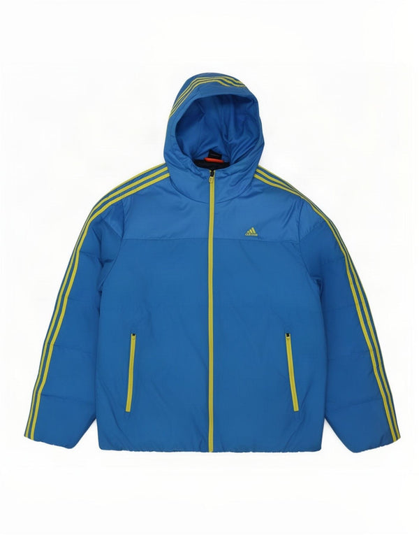 Jachetă căptușită pentru bărbați Adidas UK 42 XL, albastru, poliester