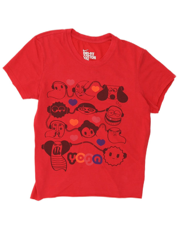 Tricou grafic Nike Dri Fit pentru femei Top UK 12/14 Medium Red