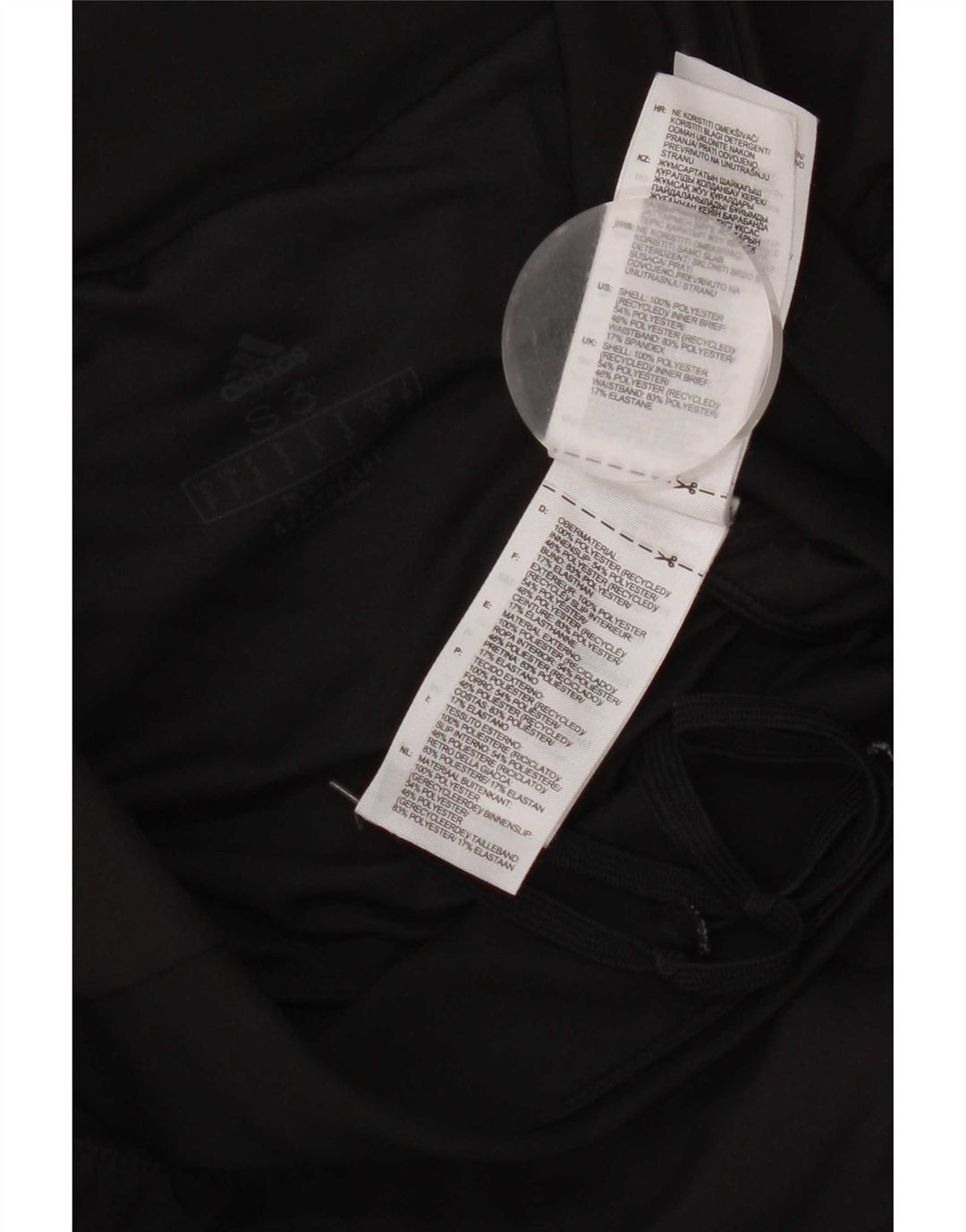 Pantaloni scurți sport Adidas pentru femei UK 10 Small Negru Poliester