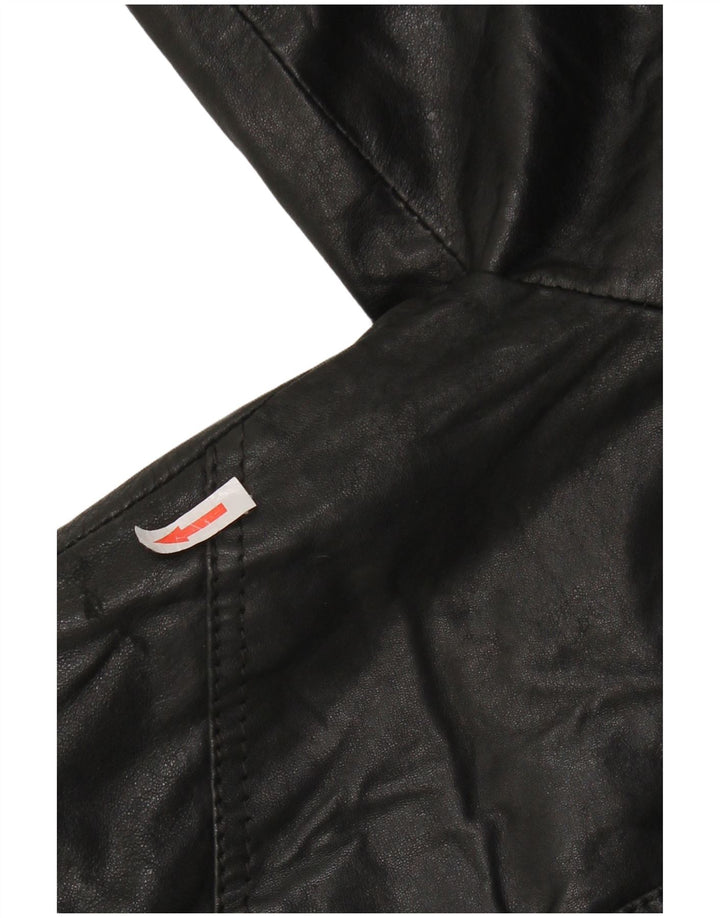 Jack & Jones Bomber din piele pentru bărbați UK 36 Mic din piele neagră