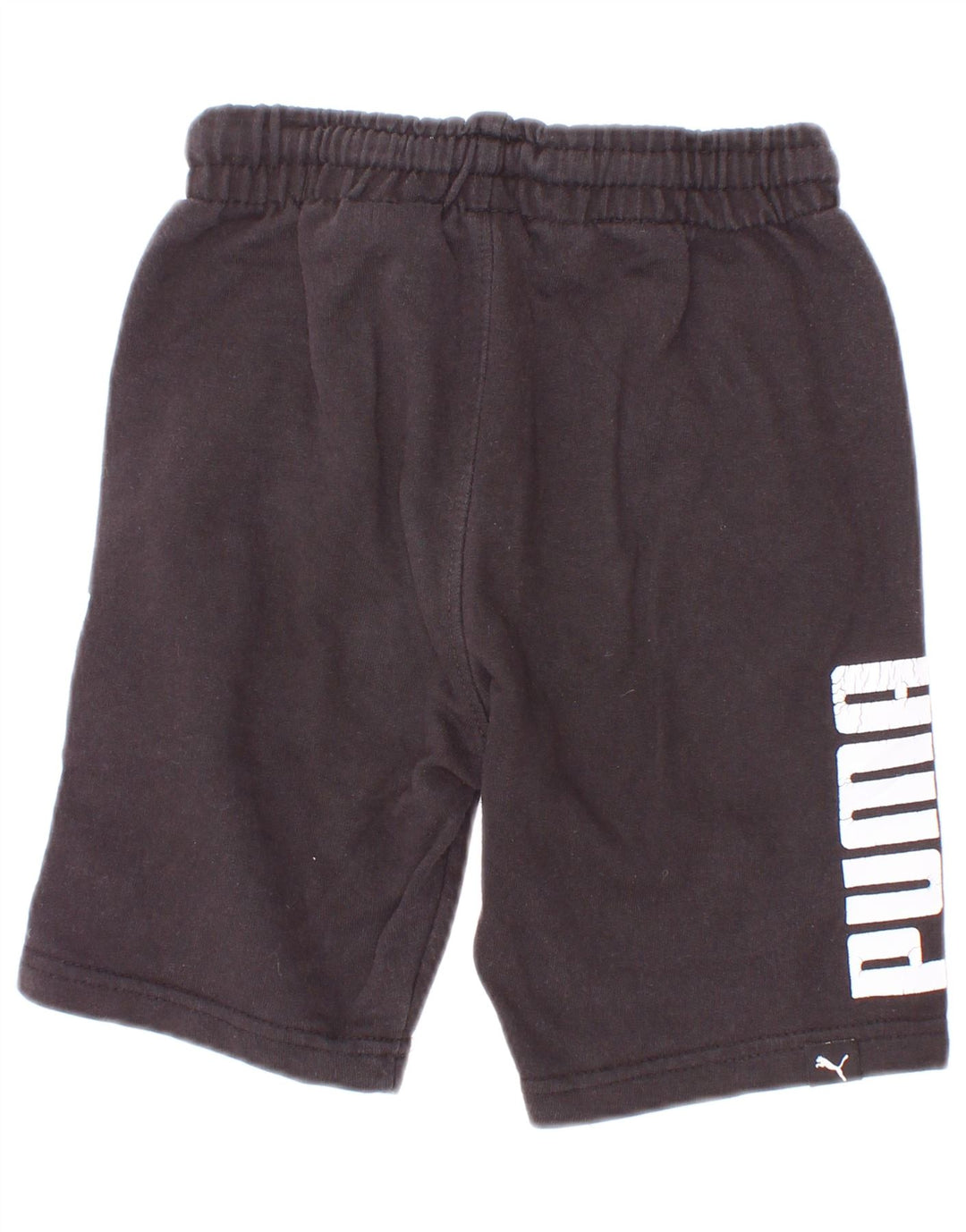 Pantaloni scurți sport grafic Puma pentru băieți 4-5 ani, bumbac negru