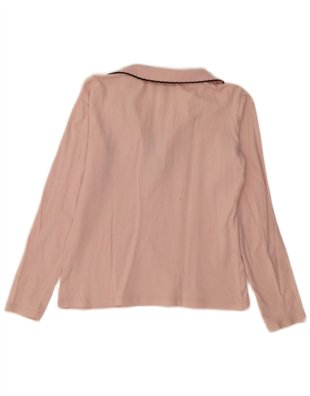 FRED PERRY Tricou polo cu mânecă lungă pentru femei UK 12, bumbac roz mediu