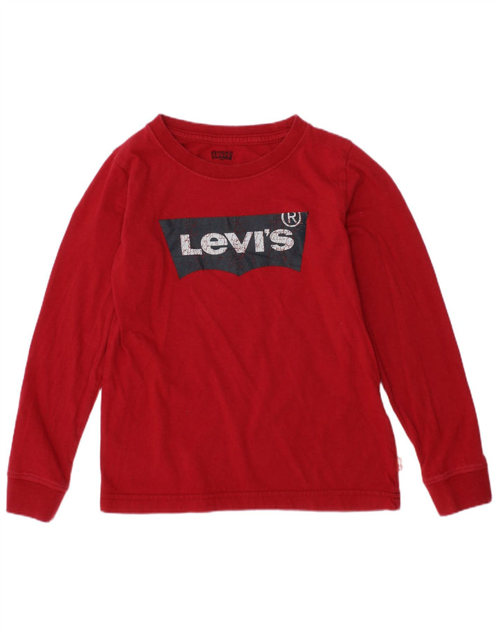 LEVI'S Fete Top Grafic Maneca Lunga 4-5 Ani Rosu