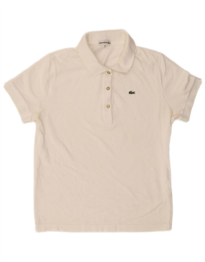 Tricou polo pentru femei LACOSTE Mărimea 42 mare alb