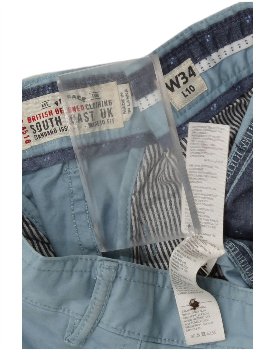 Pantaloni scurți chino cu model abstract pentru bărbați Fat Face W34 Bumbac albastru mare