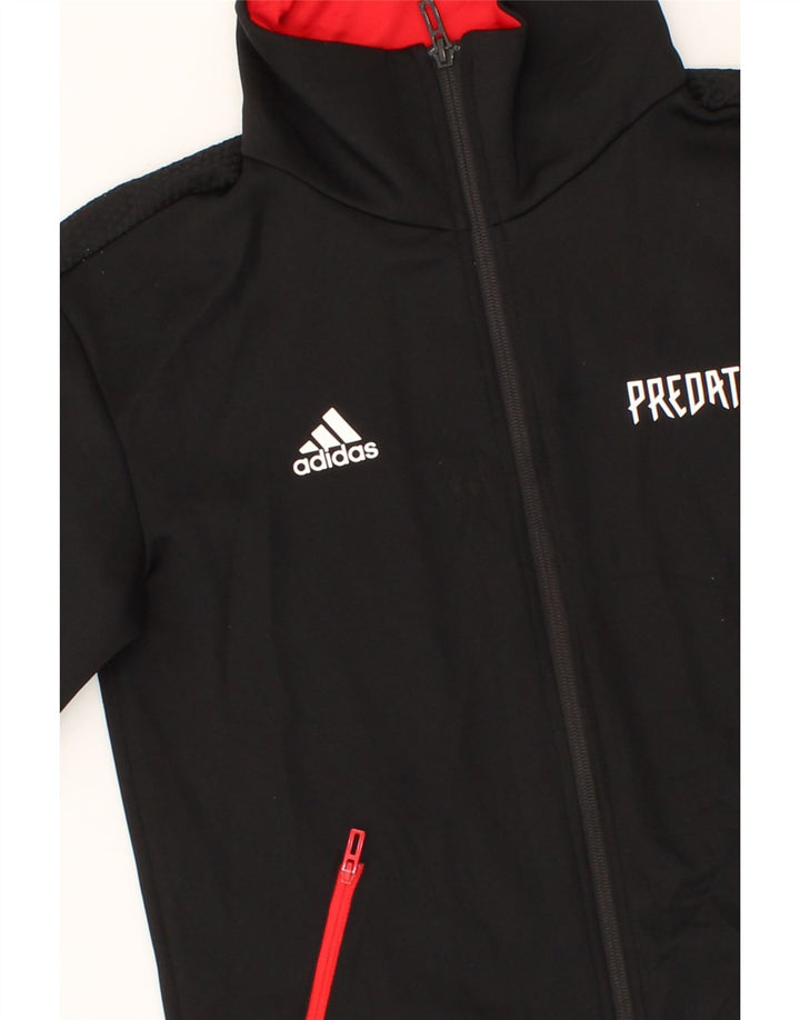 ADIDAS Boys Graphic Tracksuit Top Jacket 11-12 Years Black Polyester Vintage Adidas and Second-Hand Adidas from Messina Hembry 