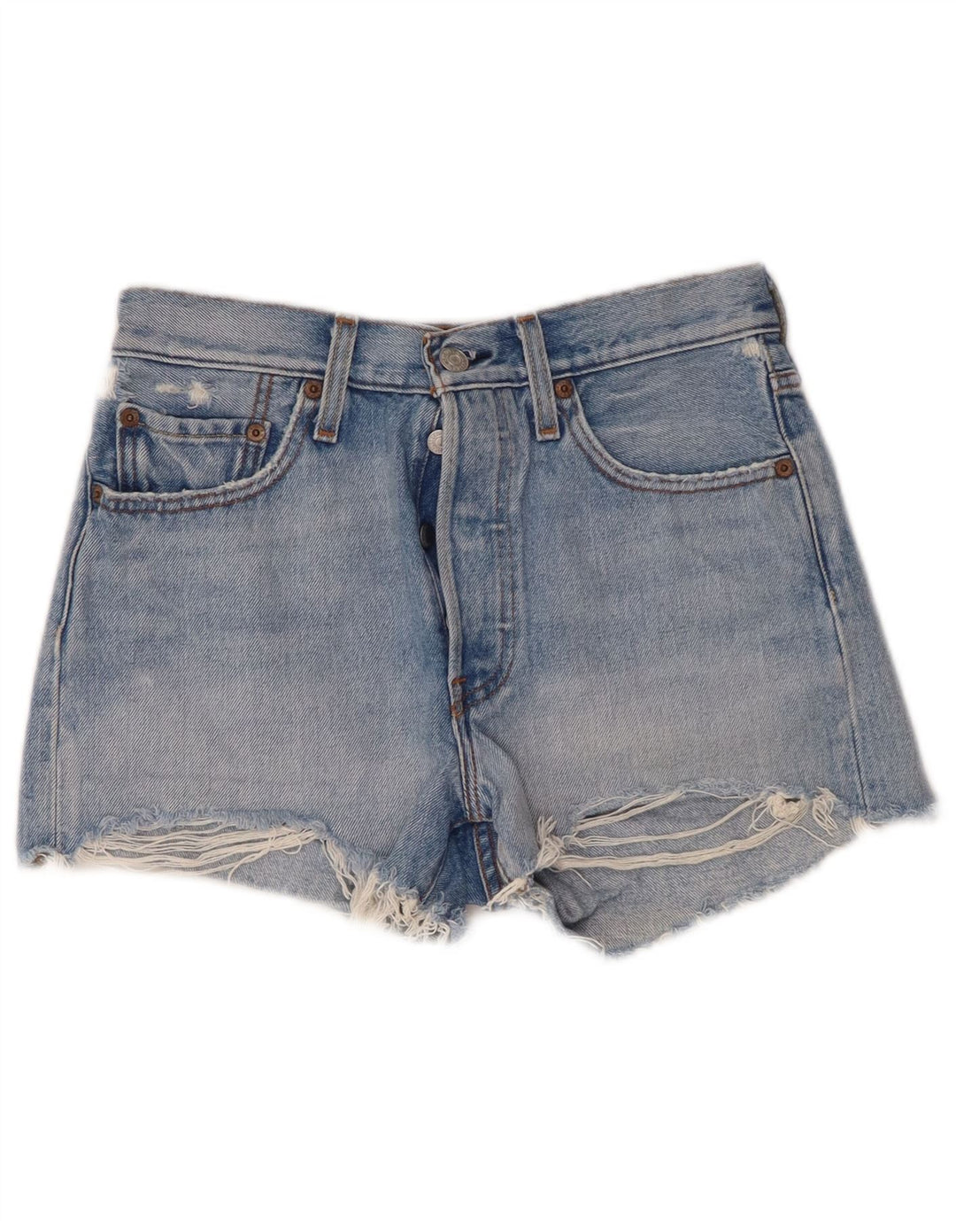 Pantaloni de damă Levi's 501 Denim Distressed Hot Pants W26 Small Blue Bumbac