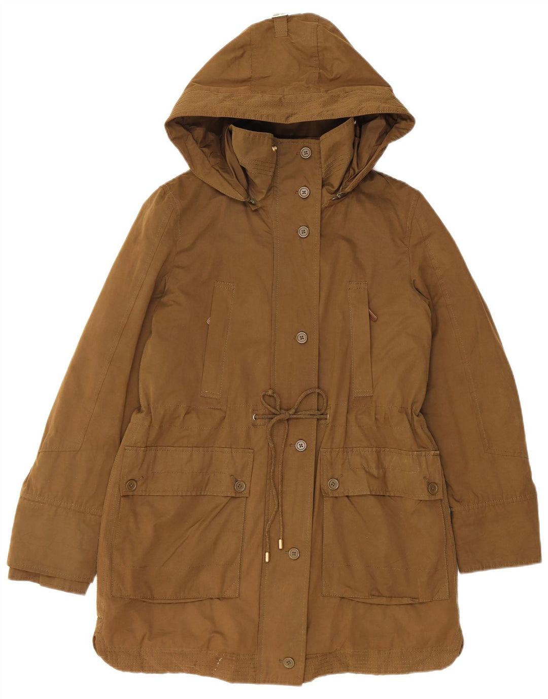 Jachetă parka cu glugă pentru femei Zara UK 14 Medium Khaki Check Bumbac
