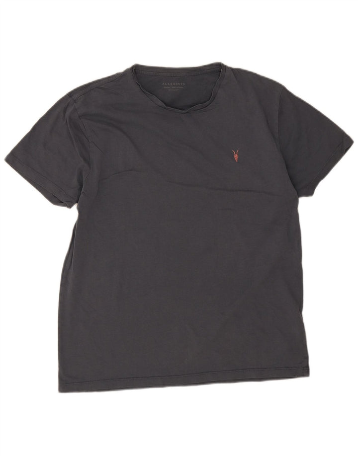 Tricou All Saints pentru bărbați, cu croiala normală, top, bumbac, gri mediu