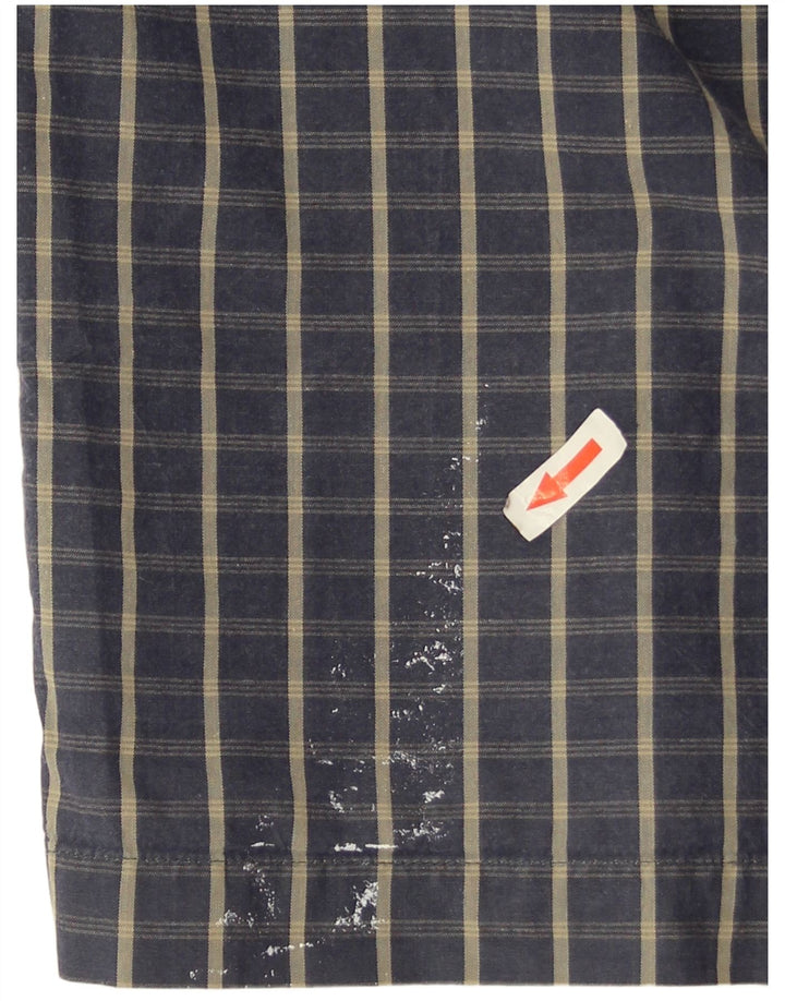 Cămașă cu mânecă scurtă pentru bărbați Dickies, bumbac cu carouri, albastru marin mediu