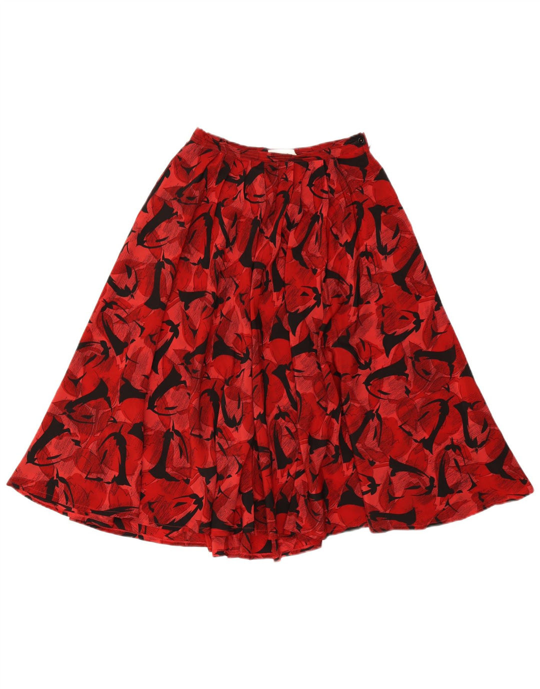 Fusta plisată cu model abstract pentru femei vintage IT 42 Medium W26 Red Classic