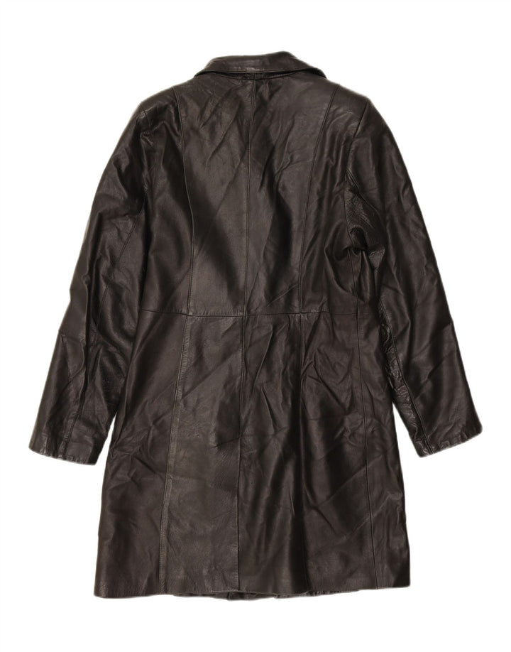 VINTAGE Womens Leather Coat IT 46 Large Black Leather Vintage Vintage and Second-Hand Vintage from Messina Hembry 