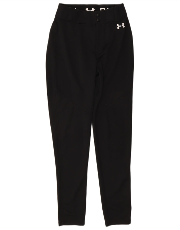 Pantaloni casual subțiri pentru femei Under Armour, poliester negru mic