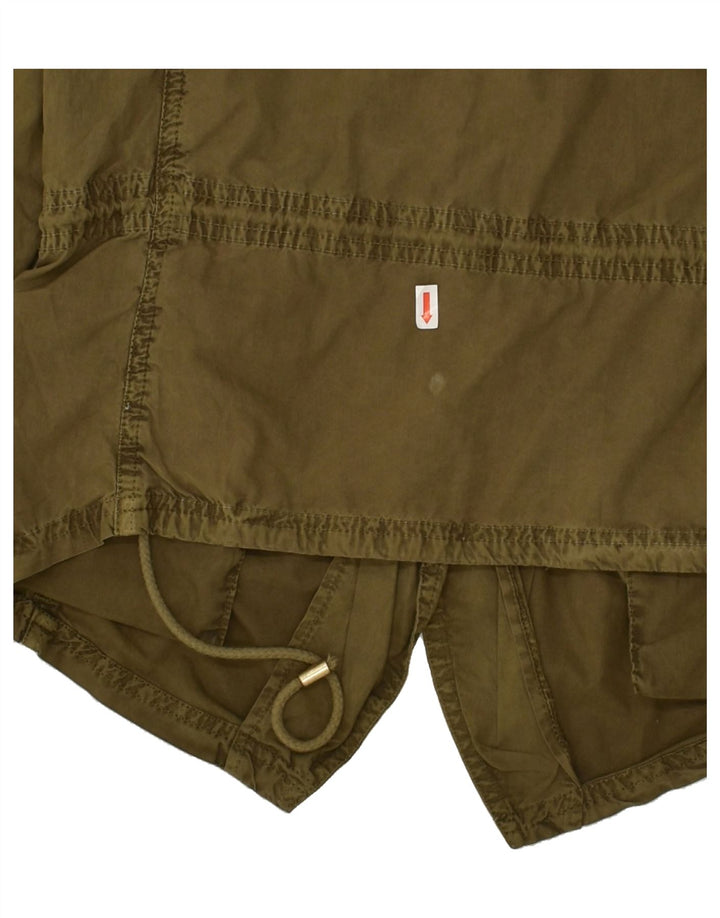 GAUDI Womens Utility Jacket IT 42 Medium Khaki Cotton Vintage Gaudi and Second-Hand Gaudi from Messina Hembry 